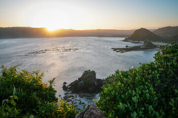 Sunset over Tropical Bay - Ocean at Twilight 