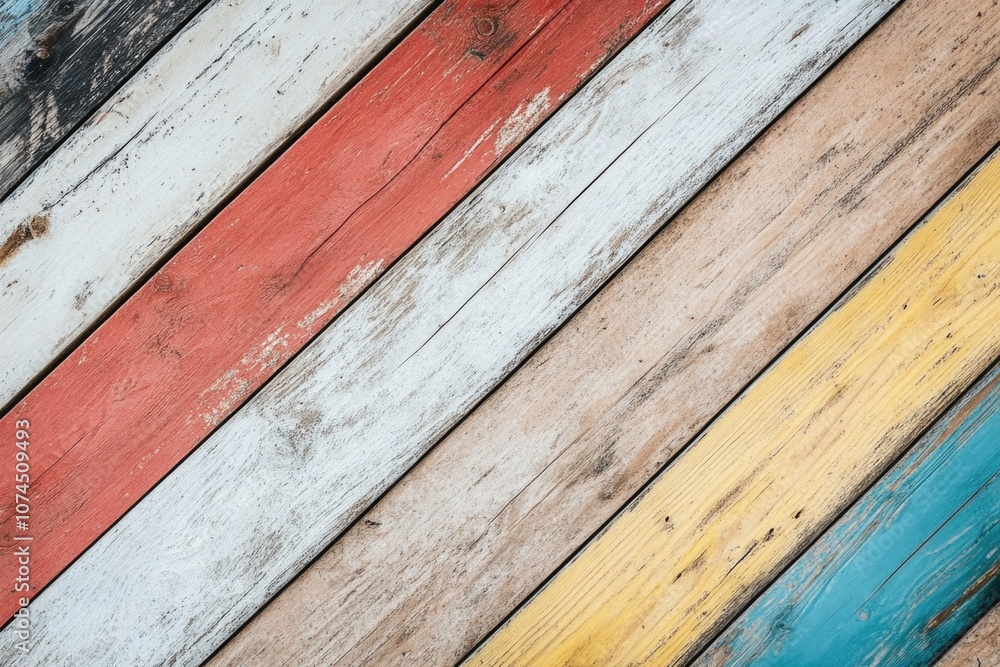 Poster close-up shot of a wooden surface with various colors, suitable for design and decoration projects