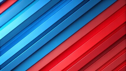 Obraz premium Minimalist Abstract Background Featuring Diagonal Red and Blue Geometric Shapes with Soft Shadows for Contemporary Design and Artistic Inspiration