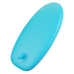 3d rendering beach icon concept. 3d render surfboard