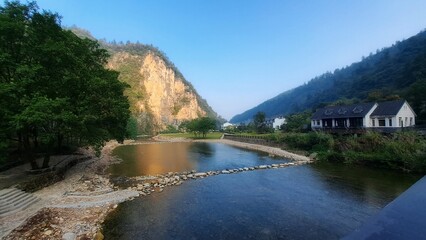 the river in the mountains