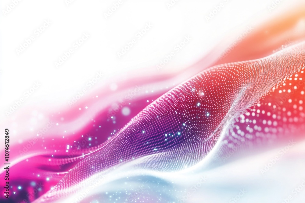 Poster Abstract wave pattern on a colorful background with dots