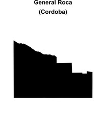 General Roca department (Cordoba) blank outline map