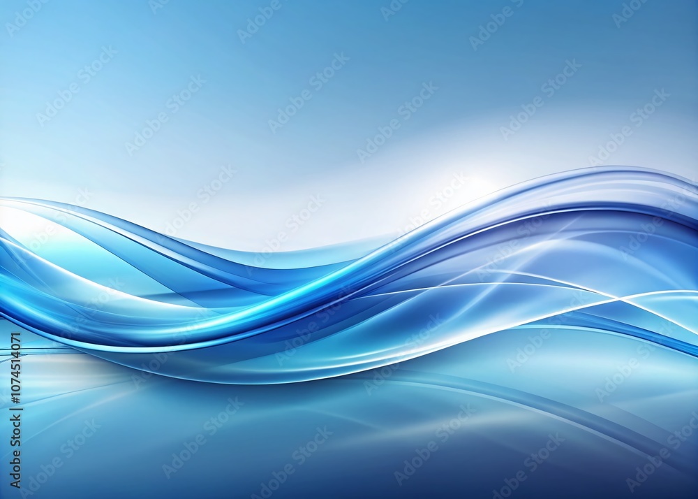 Poster modern abstract background featuring smooth blue waves with white space ideal for text placement, pe