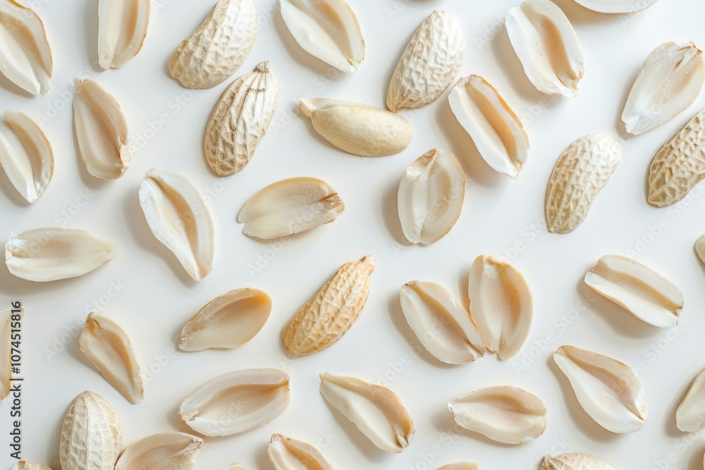 Aufkleber a beautiful display of shells on a clean white table