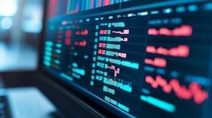 Stock Market Data on Computer Screen.