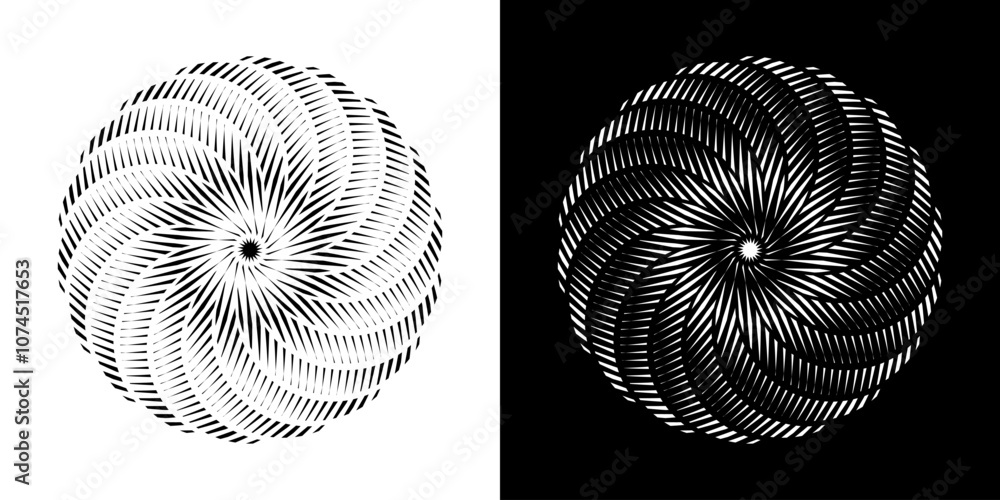 Fototapete abstract background with abstract line pattern in circles. spiral art design as a logo or icon. a bl