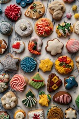 Fototapeta premium A table filled with various decorated cookies, perfect for a party or special occasion