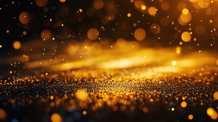 Obraz premium Abstract golden bokeh background. Perfect for adding a touch of sparkle and elegance to your designs.