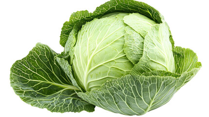 Fototapeta premium Fresh Green Cabbage with Crisp Leaves