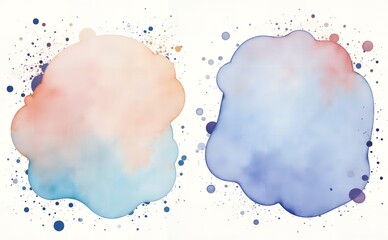 Obraz premium Serene Ink & Watercolor Drips - Soft Abstract Spots, High Resolution, Slightly Edited Version