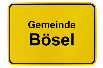 Illustration eines Ortsschildes der Gemeinde Bösel in Niedersachsen