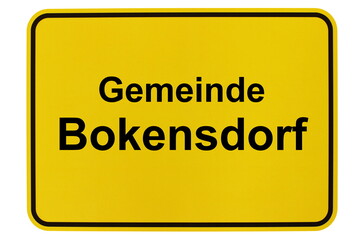 Illustration eines Ortsschildes der Gemeinde Bokensdorf in Niedersachsen