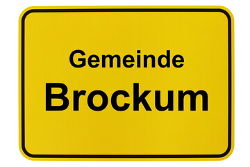 Illustration eines Ortsschildes der Gemeinde Brockum in Niedersachsen