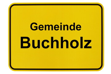 Illustration eines Ortsschildes der Gemeinde Buchholz in Niedersachsen