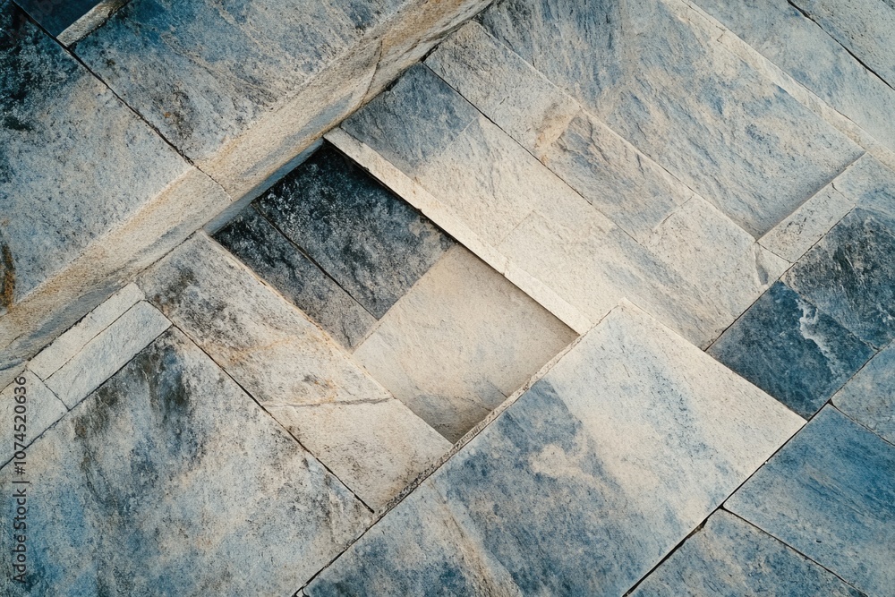 Poster a stone floor with a unique square hole in the center, suitable for various settings and scenarios