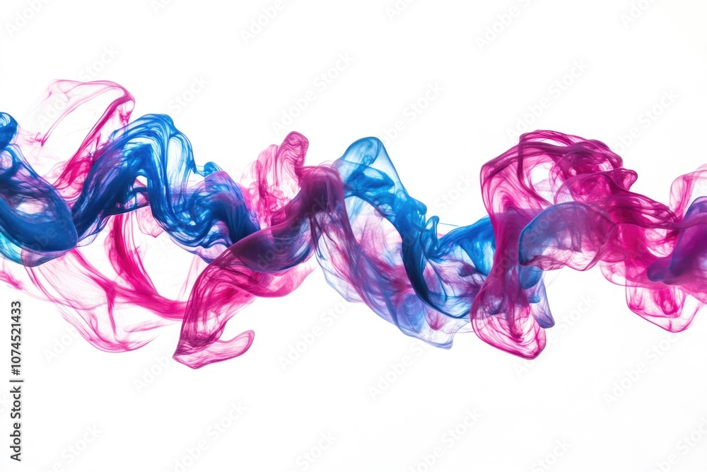 Aufkleber a close-up view of red and blue smoke clouds, ideal for use in scenes where atmospheric effects are 