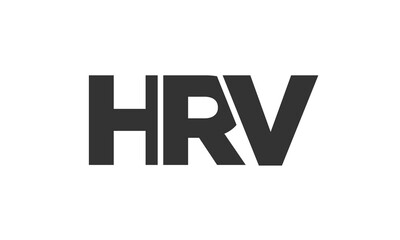 HRV logo design template with strong and modern bold text. Initial based vector logotype featuring simple and minimal typography. Trendy company identity.