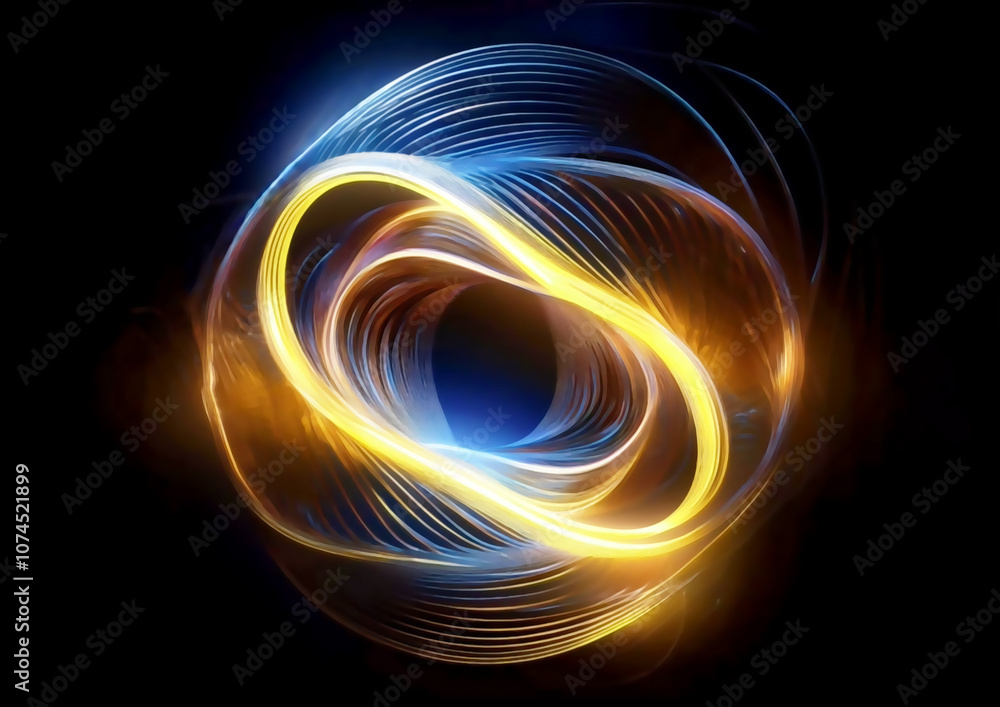 Poster abstract background with colorful glowing light lines swirling. fractal art background for creative 
