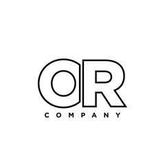 Letter O and R, OR logo design template. Minimal monogram initial based logotype.