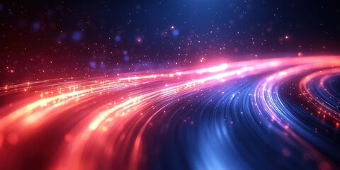 Fototapeta premium Abstract Background Featuring Glowing Light Lines in Vivid Colors for Dynamic Designs and Modern Artwork Aesthetics