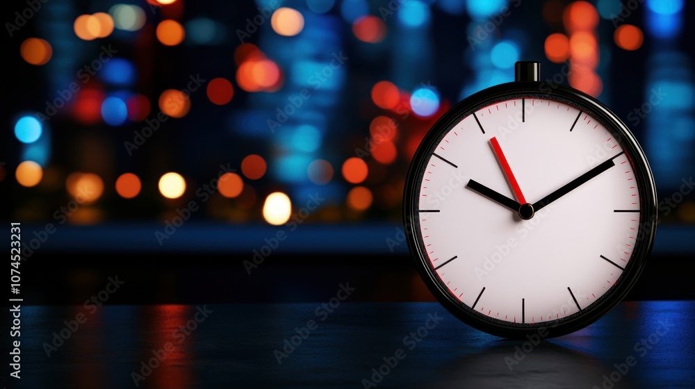 Poster explore time's essence with a modern clock displaying vibrant backgrounds