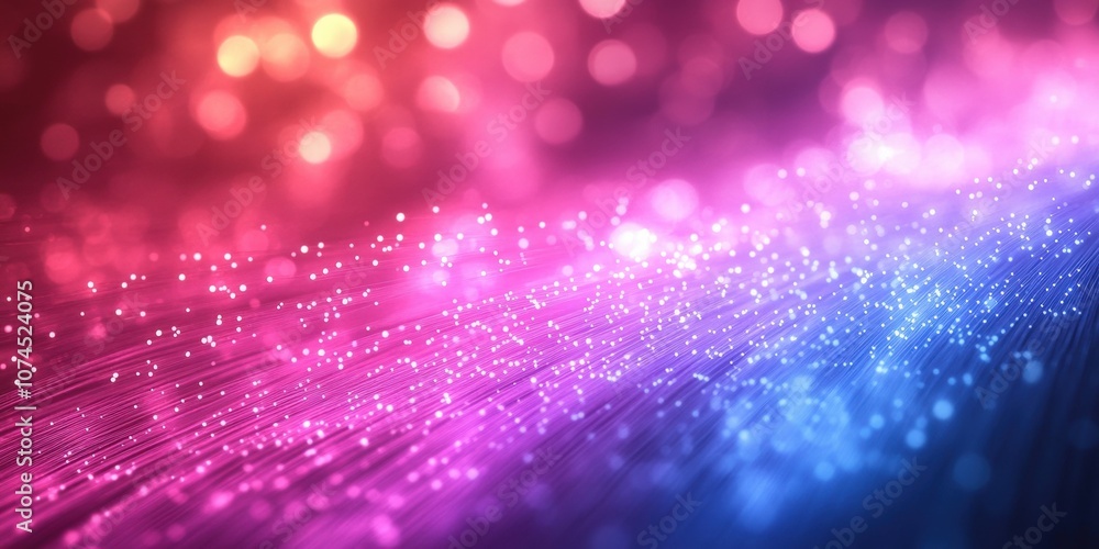 Aufkleber abstract glowing fiber optics in a vibrant gradient of pink and blue hues, creating a mesmerizing vi