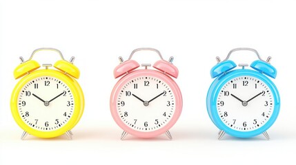 Colorful alarm clocks tell time effectively