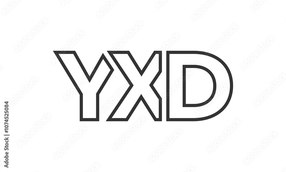 Poster yxd logo design template with strong and modern bold text. initial based vector logotype featuring s
