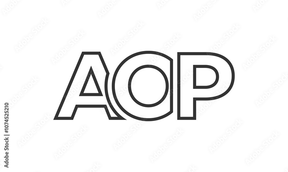 Poster aop logo design template with strong and modern bold text. initial based vector logotype featuring s