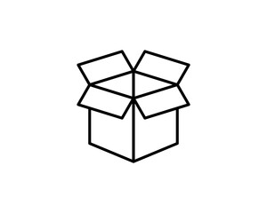 Delivery packaging vector icon. Cargo cardboard box icons. Carton package sign from line geometric shapes.