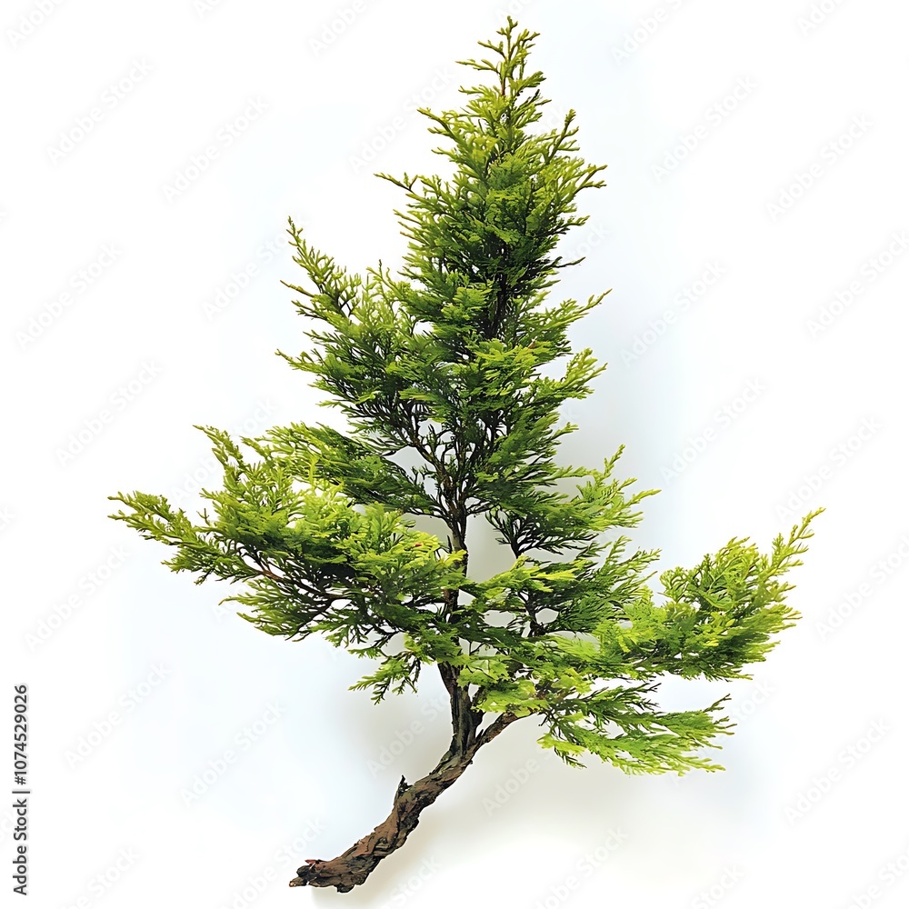 Poster bald cypress tree isolated on a with a white background