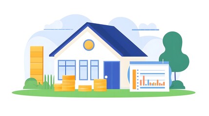 Real Estate concept, Agent to present the property .price for loan investment chart graph documents and calculating table payment to customer.