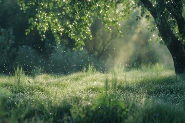 Obraz premium Tree with sunlight shining through its leaves
