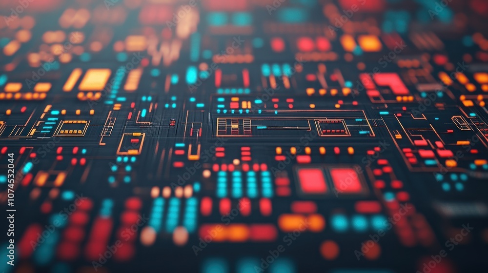 Poster explore vibrant technology patterns in modern digital design