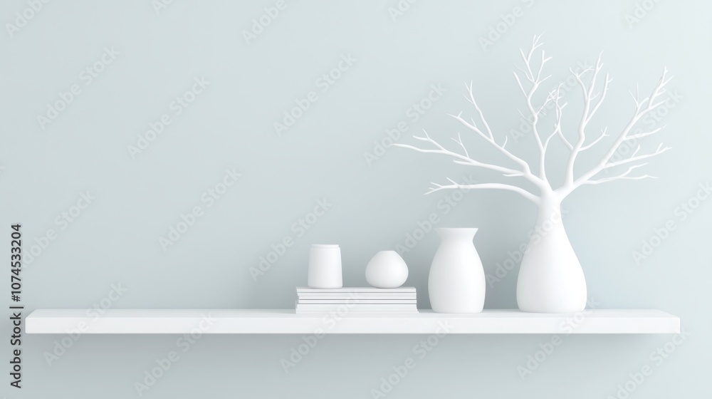 Poster enhance your home decor with elegant white shelf display