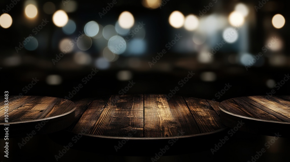 Poster explore the warm ambiance of rustic wooden tables in a cozy setting