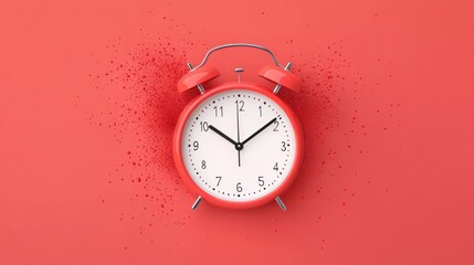 Brighten your day with a stylish alarm clock on a bold background