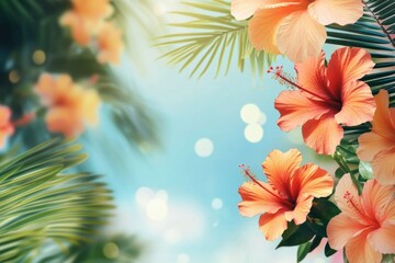 A close-up view of a stem with multiple bright orange flowers