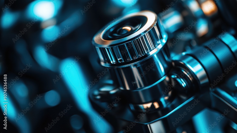 Aufkleber close-up view of a metal object with a blurred background