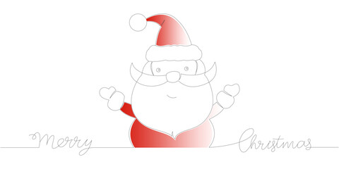Santa claus line art vector design