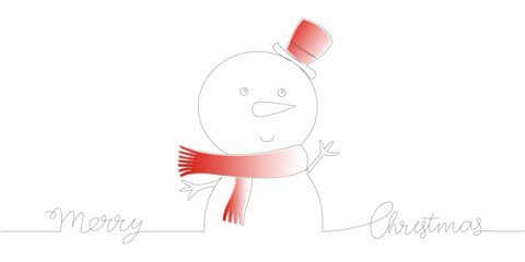Snowman line art vector design