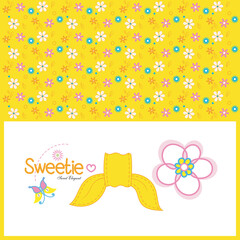 butterfly flower image seamless pattern for kids t-shirt. vector illustration