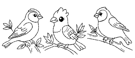 bird outline set  