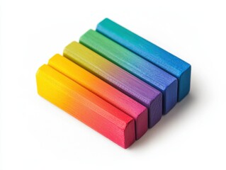 Fototapeta premium Vibrant colored chalks arranged in gradient hues for creative art projects.