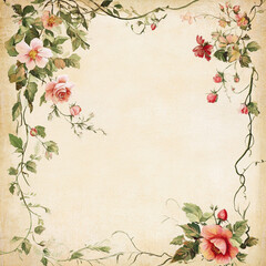 Watercolor Floral Frame