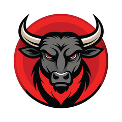 Isolated Bull Head Vector Illustration - Powerful Silhouette with Horns for Rustic, Western, and Bold Wildlife Designs