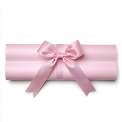 Elegant pink scroll tied with a satin ribbon, perfect for invitations and special occasions.