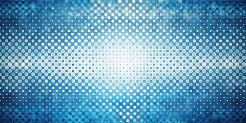 Fototapeta premium White and Blue Halftone Dots Gradient Pattern - Modern Grunge Texture Background for Creative Projects