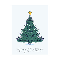 Christmas Tree vector graphic, Merry Christmas card, greeting card vector, Christmas vector © Simo